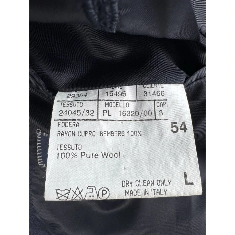 Canali Sport Coat 44 L Blue Wool Windowpane Check Designer Luxury Flannel Italy